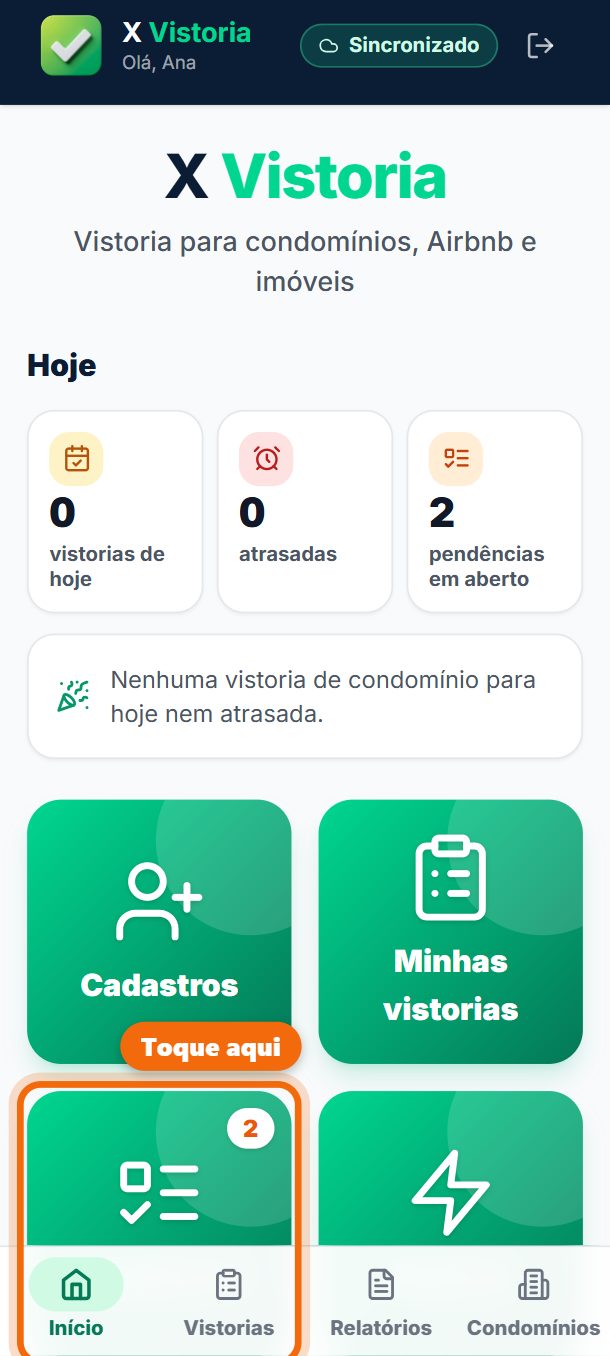 Passo 1: Na tela inicial, toque em Pendências. O número mostra quantas estão em aberto (em vermelho, tem atrasada).